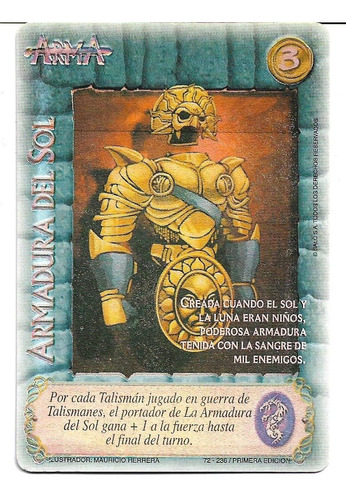 Carta Mitos Y Leyendas - Armadura Del Sol