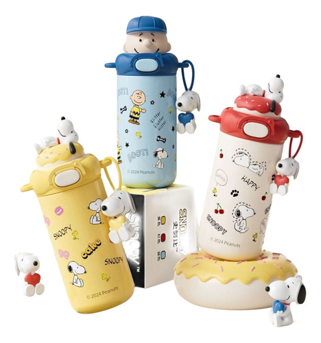 Termo Snoopy Charlie Brow Para Agua Caliente Y Fria