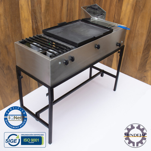 Plancha, Parrilla Y Freidora Acero Inox Mindejal