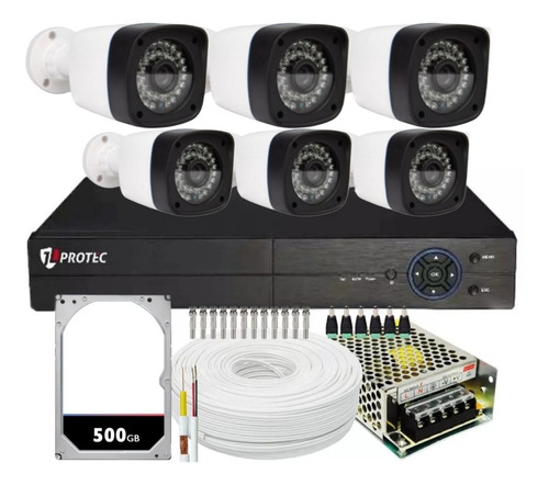 Kit 6 Câmeras Segurança Infravermelho Ahd Dvr 8ch Multi Hd