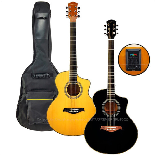 Guitarra Electroacustica Con Corte Superior + Pua + Garantia