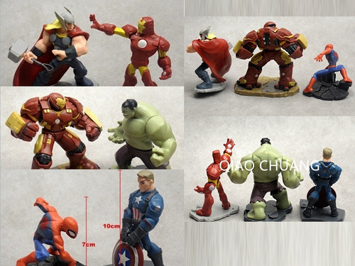 Marvel Set Figura Muñeco Vengador Iron Man Spider Thor Hulk