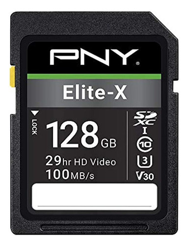 Tarjeta De Memoria Flash Pny 128gb Elite-x Clase 10 U3 V30