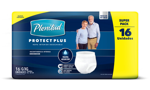 Pañales para adultos Plenitud Ropa Interior Protect Plus G/XG x 16 u