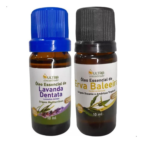 Kit Oleo Essencial Vela Aromática Lavanda + Erva Baleeira