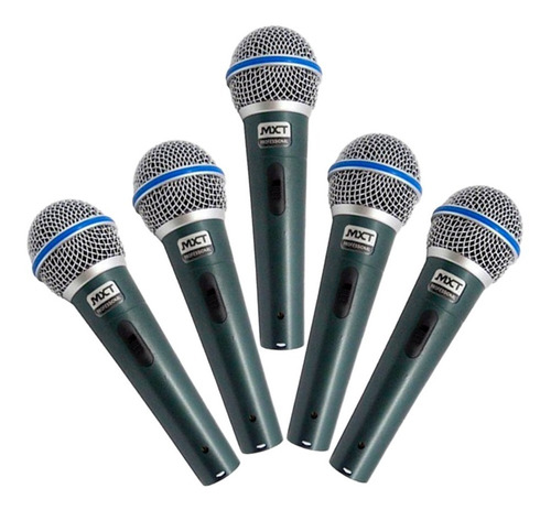 Kit 5 Microfones Profissionais Mxt Bt58 Bags+cachimbos+cabos