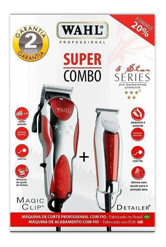 Imagem 3 de 4 de Kit Maquina De Corte Wahl Clip E Detail - 220v 19731