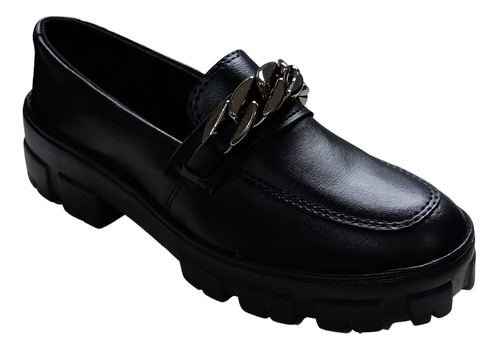 Mocassim  Feminino  Preto Sola  Tratorado Oxford