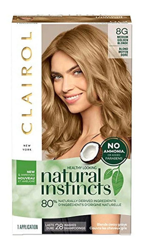 Clairol Natural Instincts Semipermanente, 8g Rubio Dorado Me