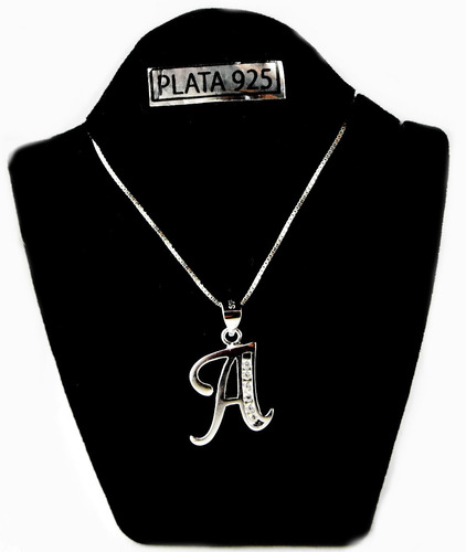 Imagen 3 de 10 de Conjunto Plata 925 Cadena Con Tu Inicial Swarovski Garantía