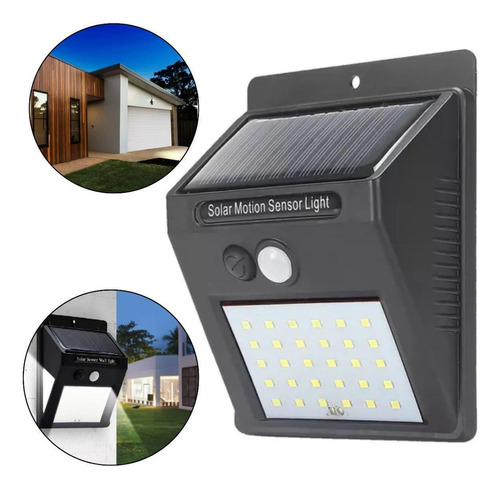 Sensor Luz Led Carregador Solar Presença Arandela Balizador