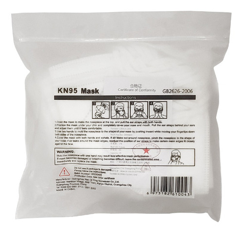 Imagen 5 de 9 de Respirador / Tapabocas/ Mascarilla Kn95 - Nan Qi Xing