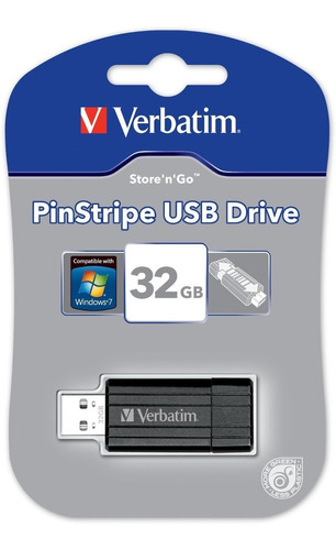 Pen Drive 32gb Retractil Colores Verbatim 2.0 Pinstripe