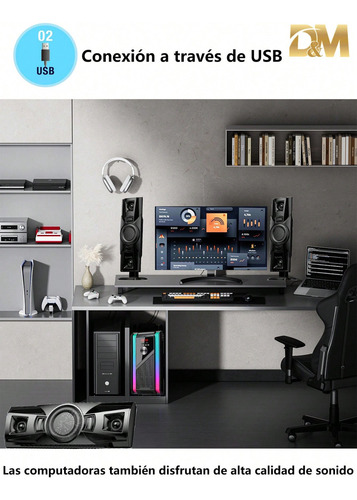 Dm-3203 Bocina Estéreo Con Bluetooth, Frontal Extra Bajos
