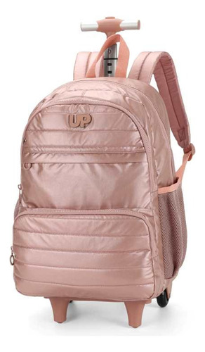 Mochila Rodinha G Crinkle Metalizada Escolar Juvenil Up4you