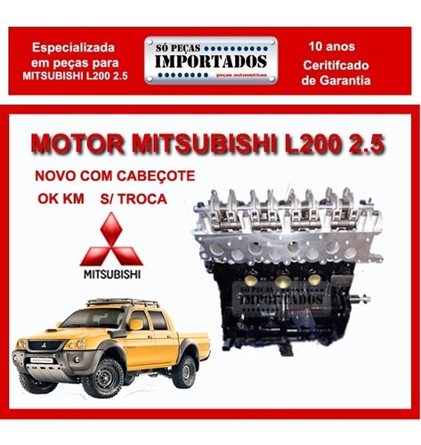 Imagem 1 de 6 de Motor Mitsubishi L200 2.5 Novo 0km Na Caixa 12.600 A Vista