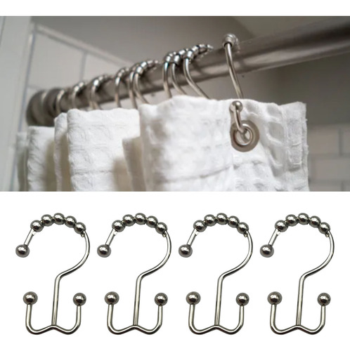 Anillos Para Cortinas De Ducha, 12 Unidades, Ganchos De Meta