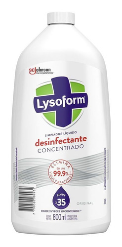 Limpiador Liquido Concentrado Original 800ml Lysoform