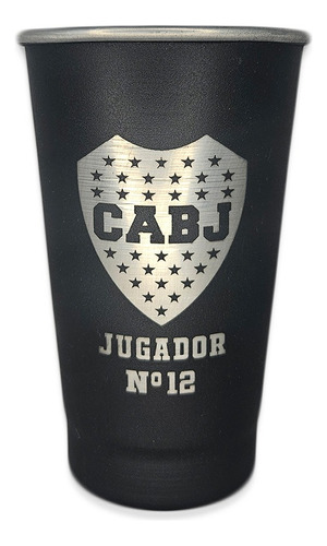 Vaso Fernetometro Grabado Laser Logo Messi  1 L. Aluminio