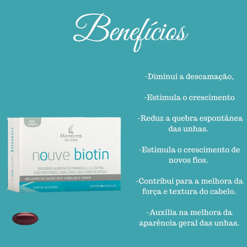 Mantecorp Nouve Biotin 30 Cápsulas Sem Sabor Sem Sabor