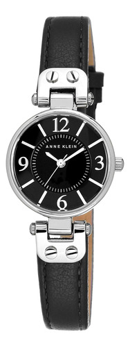 Anne Klein Bkbk Para Mujer, Esfera Negra Plateada Y Reloj Co