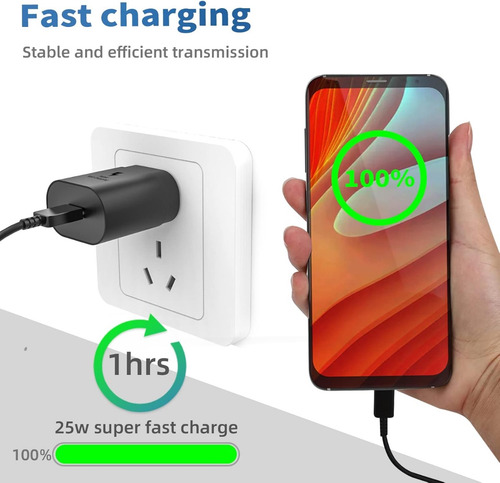Cargador Carga Rápida 25w Compatible Con Motorola Moto E14