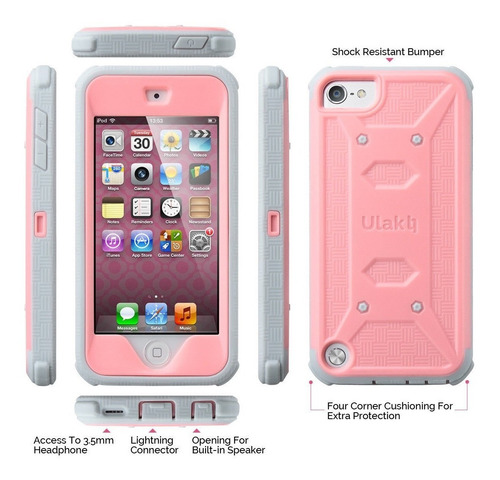 Imagen 5 de 7 de iPod Touch 5/6 Funda Impacto Sujetador Y Clip+envio Gratis