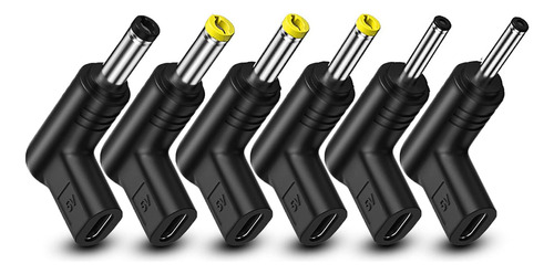 Adaptador Usb Tipo C Hembra A Cc Macho 90 Grados