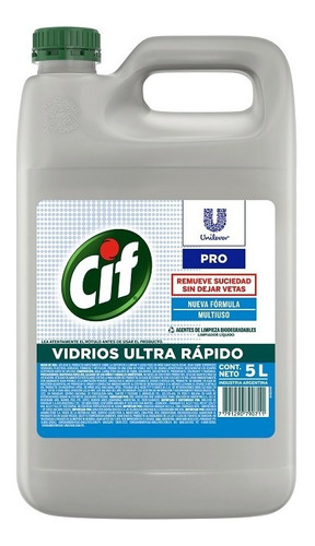 Cif Limpiador Liquido Vidrios Y Multiuso Profesional X 5 Lts