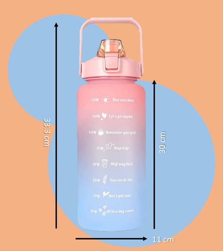 Botella De Agua Deportiva Gran Capacidad 2l