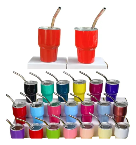 50 Mini Termo Tequilero Shot 3 Oz Varios Colores Mayoreo Surtido