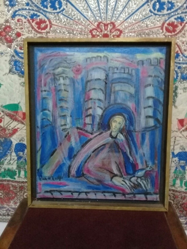 Arte Sacro Óleo Sobre Tela De La Autora Alicia De Noailles (Usado)