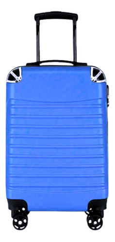 Valija 24 Viaje Maleta Rígida 4 Ruedas Resistente Carry Color Azul Acero Rayas