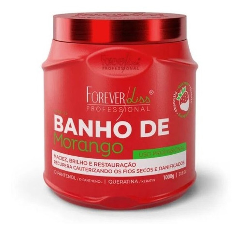 Máscara Banho De Verniz Morango  Forever Liss 1kg