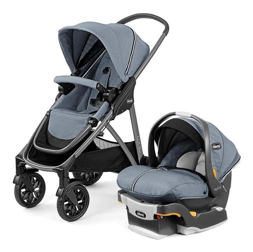 Carriola Autoasiento Modular Travel System Corso Chicco Gris Silver Spring Negro