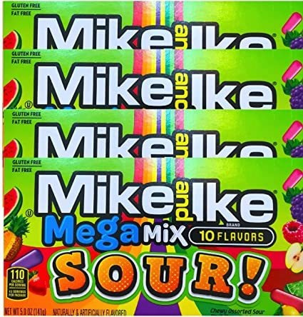 Nuevo Mike & Ike Mega Sour Mix Sin Gluten / Sin Grasa Carame