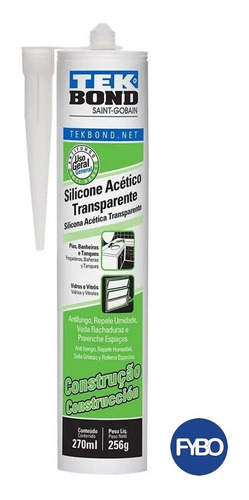 Imagen 1 de 4 de 4 Sellador Silicona Universal X 270 Ml Transparente Tek Bond