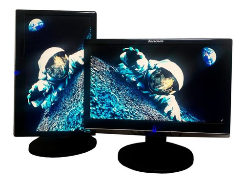 2 Monitores Lenovo 19 Polegadas Horizontal/vertical Promoção