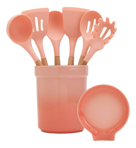 Set De Utensilios Para Cocina Denmark 8 Piezas Coral