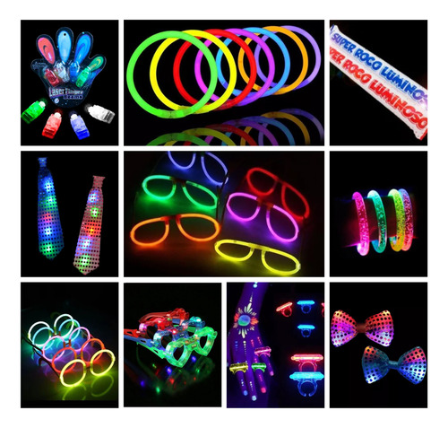 Combo Cotillón Luminoso Led - Neon. Carnaval Carioca 200 Art