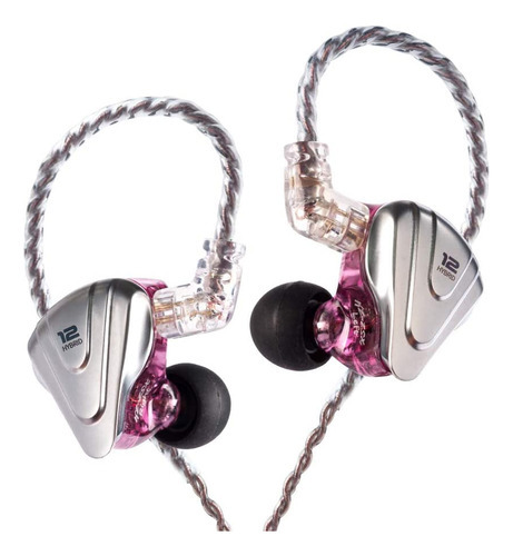 Fone Ouvido In-ear Kz Zsx Driver 10mm Sem Microfone Púrpura