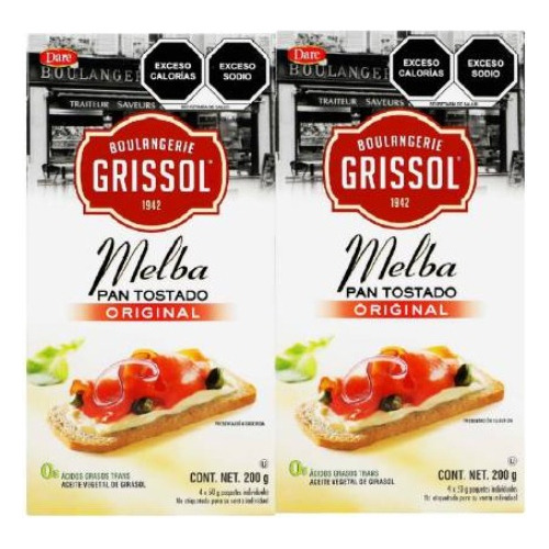 Pan Tostado Dare Melba 2 Pzas De 200 G C/u