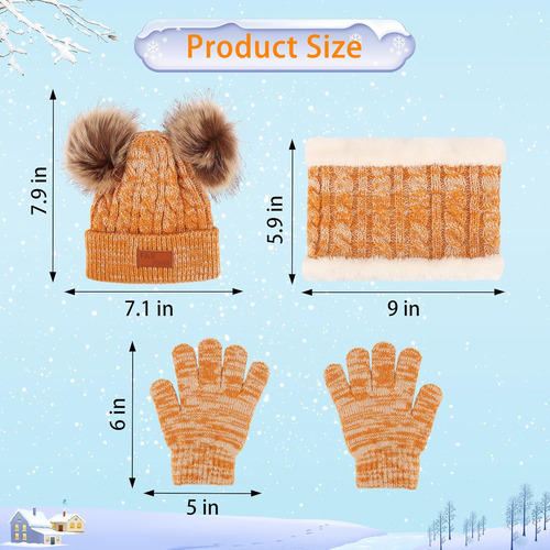 Conjunto De Gorro De Invierno Y Bufanda Y Guantes Para Niños
