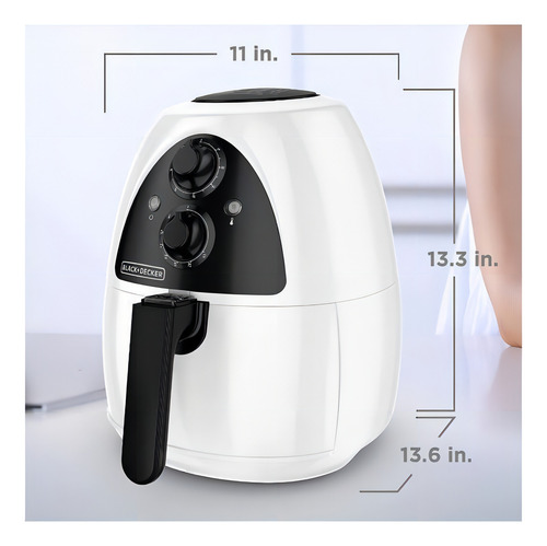Freidora De Aire 2 Lts 1200 W Blanco Black+decker Hf100wd
