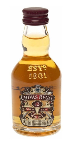 22 Whisky Escocês 12 Anos Miniatura 50ml Chivas Regal