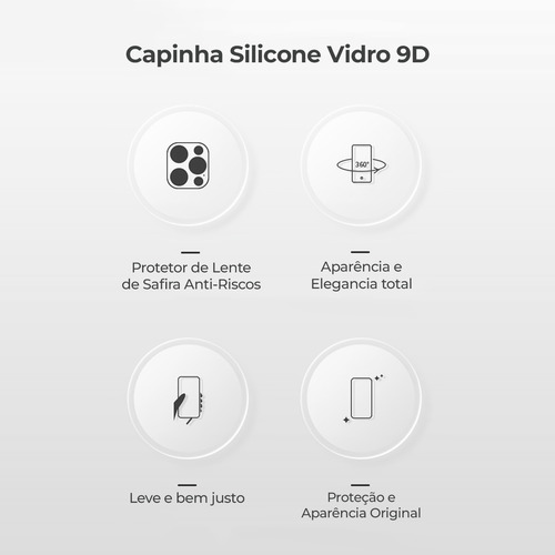 Capinha De Vidro Fosco Compatível Com iPhone 15