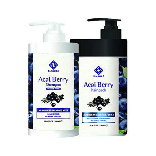 Elabore Acai Berry Super Hair Pack & (sulfate Free) Shampoo