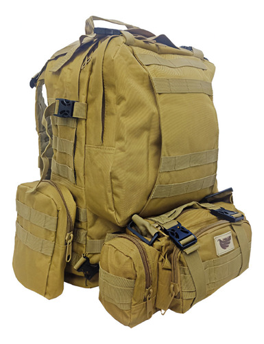 Mochila Eagle Claw Military Tactical 40 Litros Color Coyote Liso