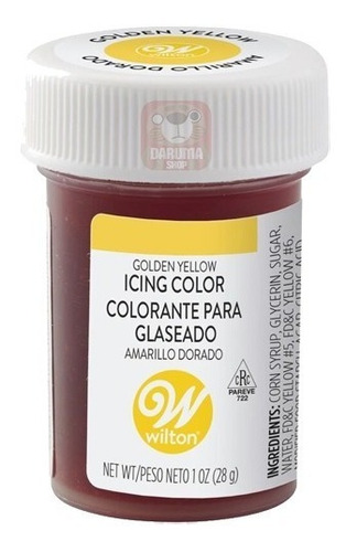 Imagen 1 de 1 de Colorante En Gel Amarillo Dorado Comestible Wilton Glace