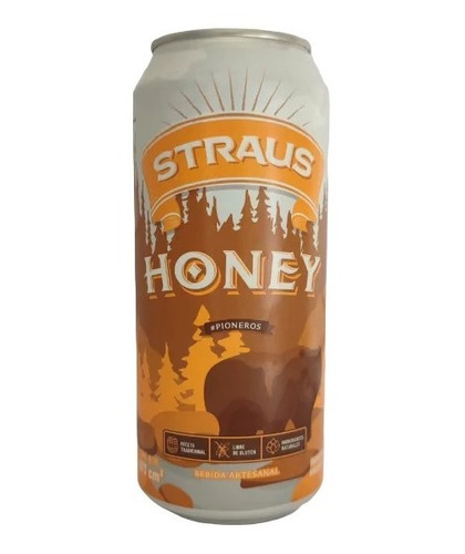 Cerveza Straus Honey 473ml - Sin Tacc Apta Celíacos Sorgo